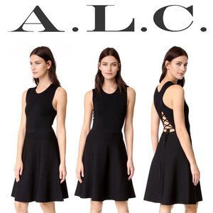 A.L.C. Este Black Crisscross Back Lace Up Dress